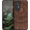 KW Xiaomi 12T / 12T Pro Θήκη από Φυσικό Ξύλο - Design Indian Sun - Dark Brown - 60150.04