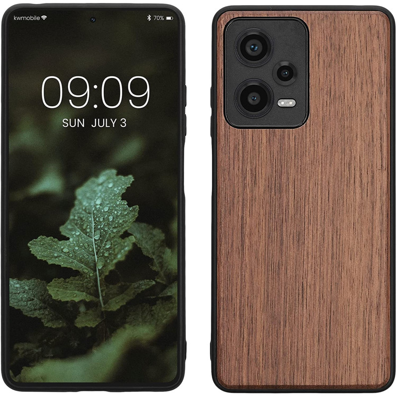 KW Xiaomi Redmi Note 12 Pro Θήκη από Φυσικό Ξύλο - Dark Brown - 60698.18