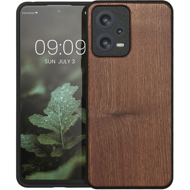 KW Xiaomi Redmi Note 12 5G / Xiaomi Poco X5 5G Θήκη από Φυσικό Ξύλο - Dark Brown - 60890.18