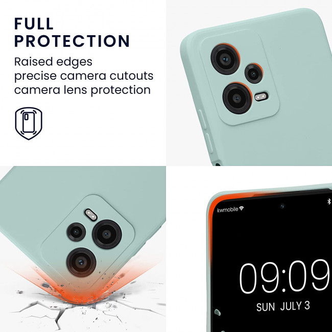 KW Xiaomi Redmi Note 12 5G / Poco X5 5G Θήκη Σιλικόνης Rubberized TPU - Cool Mint - 61169.200