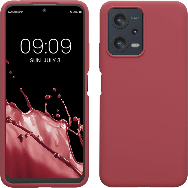 KW Xiaomi Redmi Note 12 5G / Poco X5 5G Θήκη Σιλικόνης Rubberized TPU - Dark Rose - 60889.167