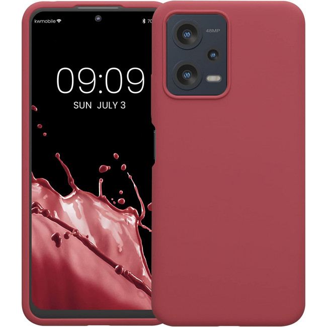 KW Xiaomi Redmi Note 12 5G / Poco X5 5G Θήκη Σιλικόνης Rubberized TPU - Dark Rose - 60889.167