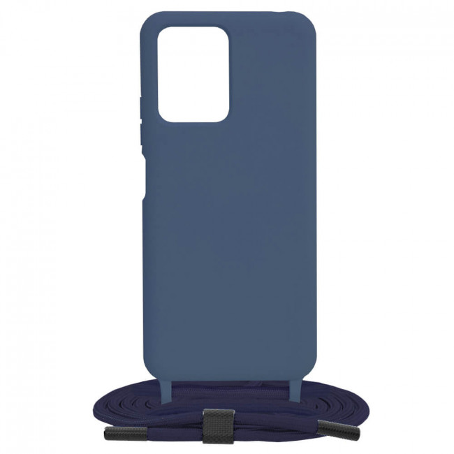 Techsuit Xiaomi Redmi Note 12 5G / Poco X5 5G Crossbody Lanyard Θήκη Σιλικόνης TPU με Λουράκι - Blue