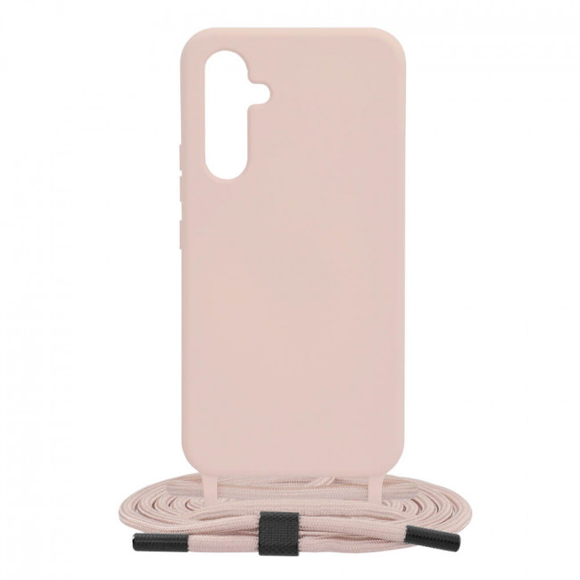 Techsuit Samsung Galaxy A54 5G Crossbody Lanyard Θήκη Σιλικόνης TPU με Λουράκι - Pink