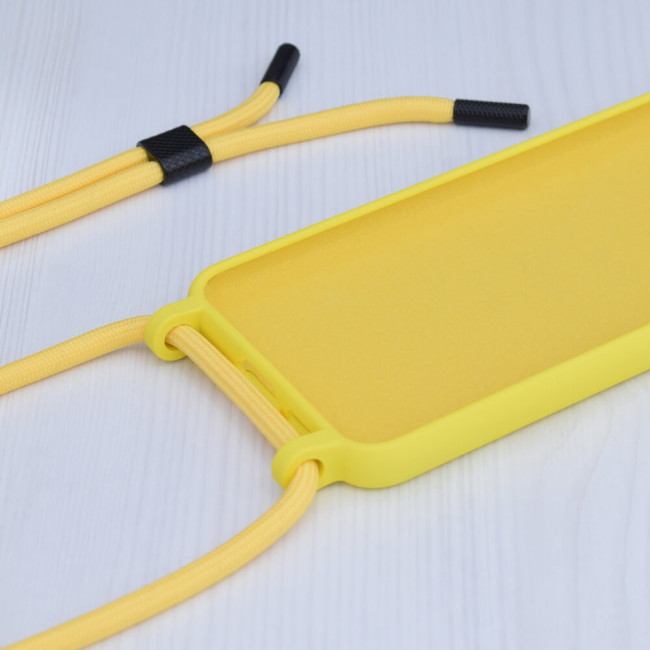 Techsuit Samsung Galaxy S23 Ultra Crossbody Lanyard Θήκη Σιλικόνης TPU με Λουράκι - Yellow