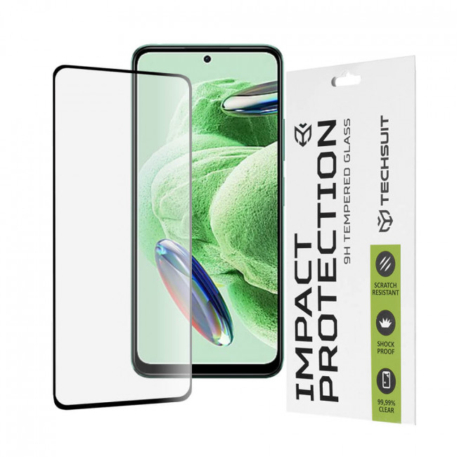 Techsuit Xiaomi Redmi Note 12 5G / Redmi Note 12 4G / Poco X5 5G 9H 111D 0.33mm Full Screen Full Glue Tempered Glass Αντιχαρακτικό Γυαλί Οθόνης - Black