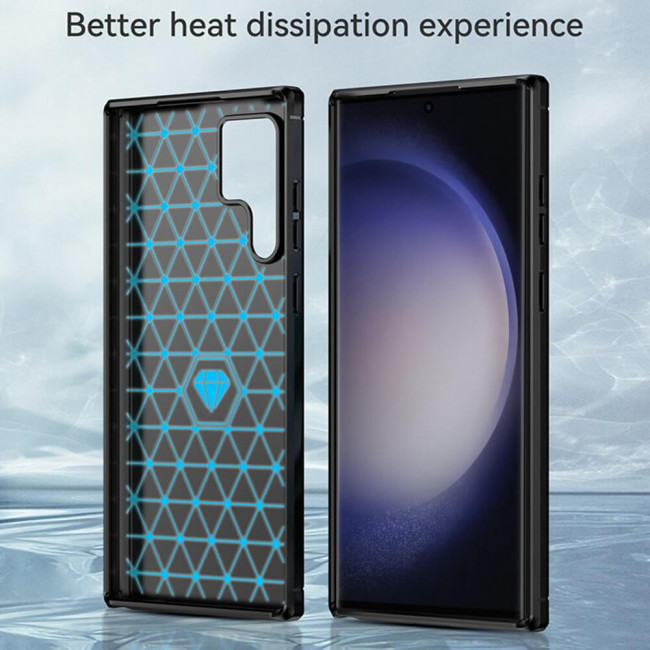 Techsuit Samsung Galaxy S23 Ultra Carbon Silicone Θήκη Σιλικόνης TPU - Black