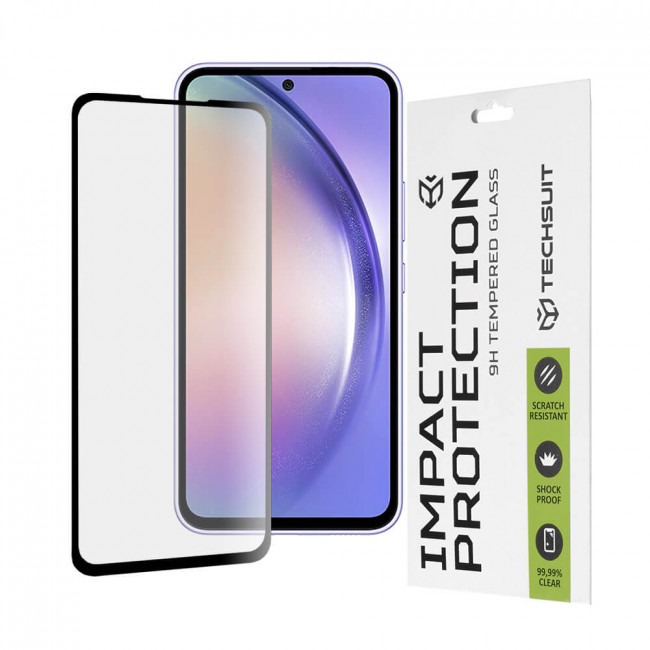 Techsuit Samsung Galaxy A54 5G 9H 111D 0.33mm Full Screen Full Glue Tempered Glass Αντιχαρακτικό Γυαλί Οθόνης - Black