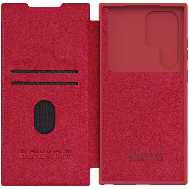 Nillkin Samsung Galaxy S23 Ultra Qin Leather Pro Flip Book Case with Camera Protection Θήκη Βιβλίο με Κάλυμμα για την Κάμερα - Red