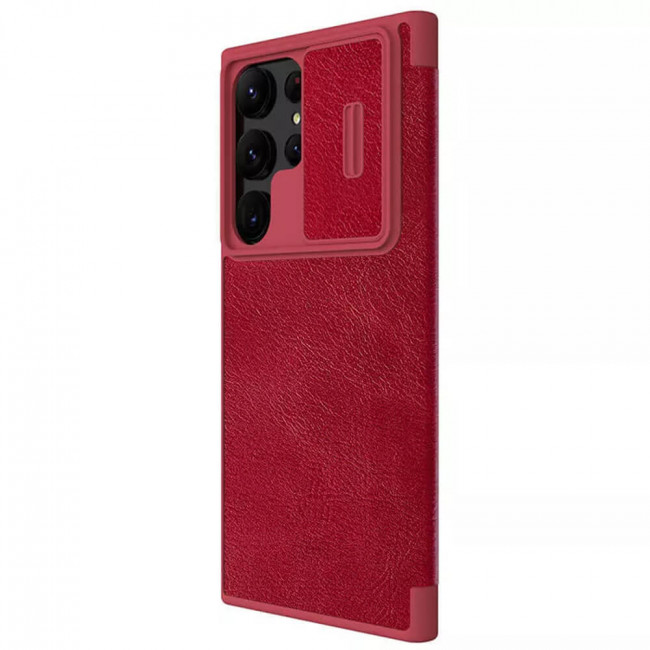 Nillkin Samsung Galaxy S23 Ultra Qin Leather Pro Flip Book Case with Camera Protection Θήκη Βιβλίο με Κάλυμμα για την Κάμερα - Red