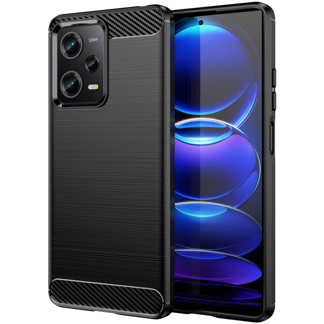 OEM Xiaomi Redmi Note 12 Pro / Xiaomi Poco X5 Pro 5G Carbon Series Θήκη TPU - Black