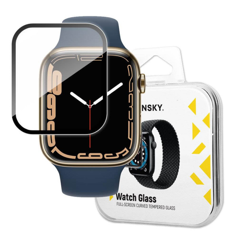 Wozinsky Προστασία Οθόνης Apple Watch 7 / 8 / 9 - 45 mm - Hybrid Glass Full Glue Screen Αντιχαρακτικό Γυαλί Οθόνης - Black