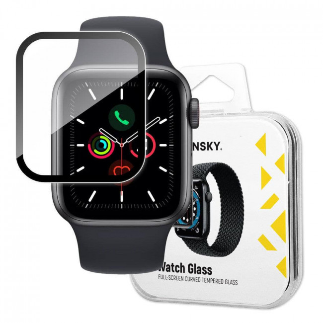 Wozinsky Προστασία Οθόνης Apple Watch 4 / 5 / 6 / SE / SE 2 - 44 mm - Hybrid Glass Full Glue Screen Αντιχαρακτικό Γυαλί Οθόνης - Black