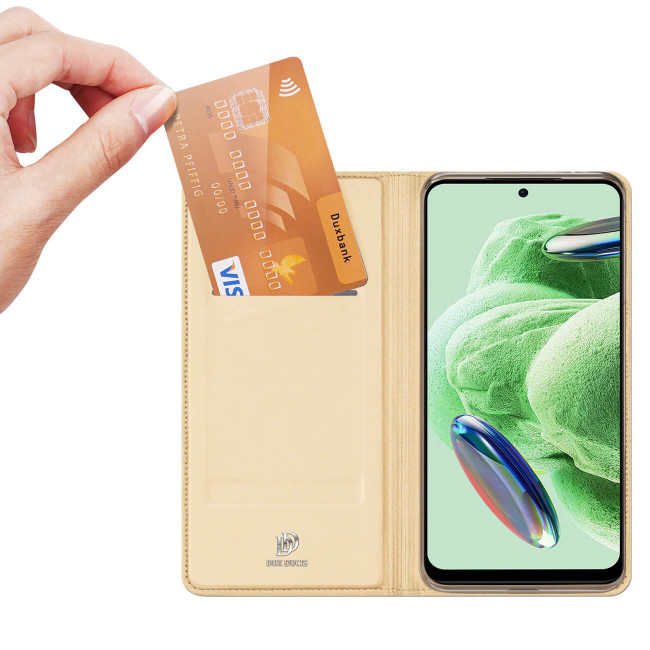 Dux Ducis Xiaomi Redmi Note 12 5G / Xiaomi Poco X5 5G Flip Stand Θήκη Βιβλίο - Gold