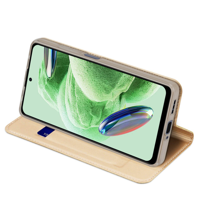 Dux Ducis Xiaomi Redmi Note 12 Pro / Poco X5 Pro 5G Flip Stand Case Θήκη Βιβλίο - Gold