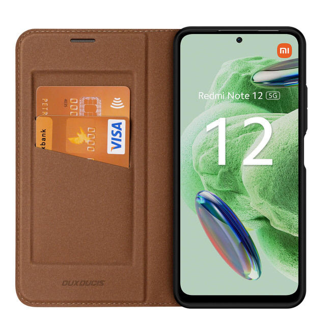 Dux Ducis Xiaomi Redmi Note 12 5G / Xiaomi Poco X5 5G Skin X2 Flip Stand Case Θήκη Βιβλίο - Brown