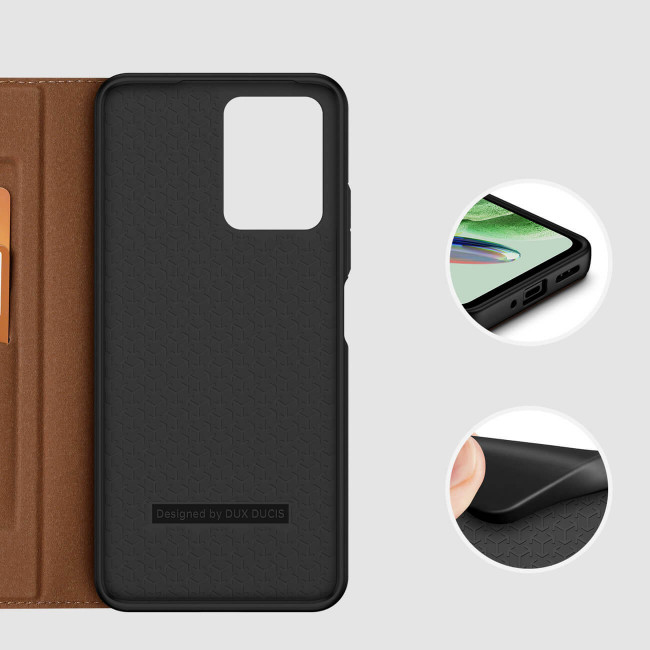 Dux Ducis Xiaomi Redmi Note 12 5G / Xiaomi Poco X5 5G Skin X2 Flip Stand Case Θήκη Βιβλίο - Brown