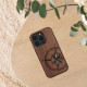 KW iPhone 14 Pro Θήκη από Φυσικό Ξύλο - Design Navigational Compass Mother of Pearl - Dark Brown - 59126.06