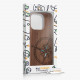 KW iPhone 14 Pro Θήκη από Φυσικό Ξύλο - Design Navigational Compass Mother of Pearl - Dark Brown - 59126.06