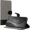 KW Xiaomi Redmi Note 12 Pro Θήκη Πορτοφόλι Stand Canvas - Grey / Black - 60736.22