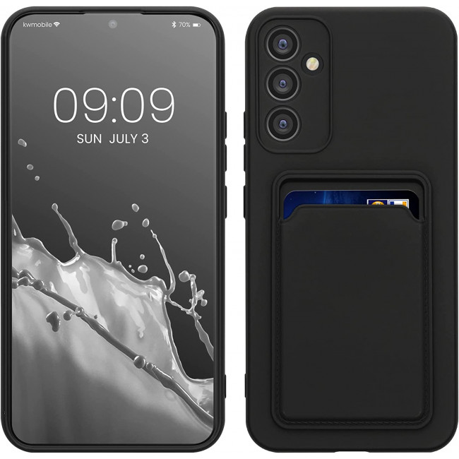 KW Samsung Galaxy A34 5G Θήκη Σιλικόνης TPU με Υποδοχή για Κάρτα - Black - 61353.01