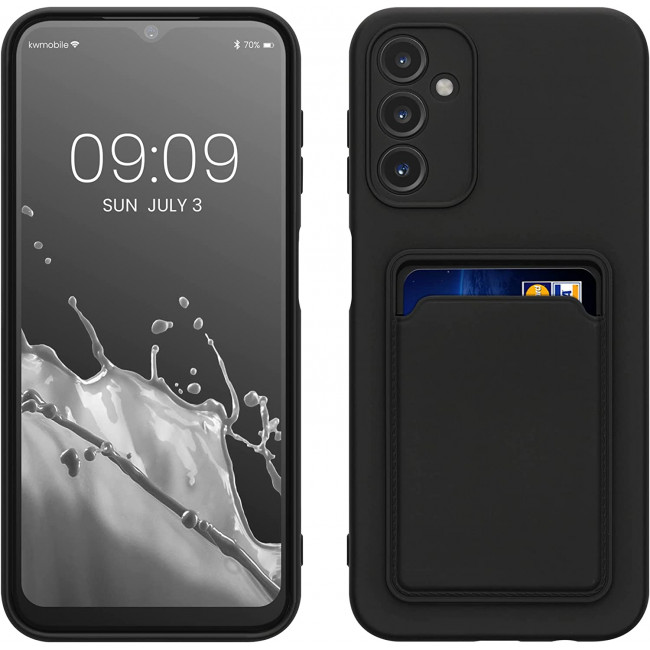 KW Samsung Galaxy A14 5G Θήκη Σιλικόνης TPU με Υποδοχή για Κάρτα - Black - 61352.01