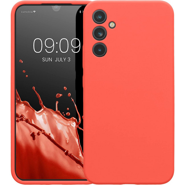 KW Samsung Galaxy A34 5G Θήκη Σιλικόνης Rubber TPU - Neon Coral - 60807.103