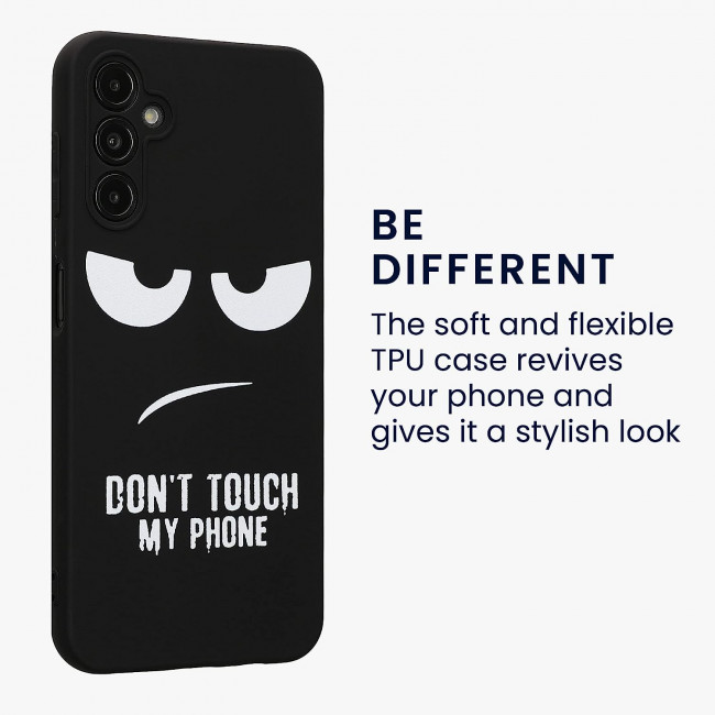 KW Samsung Galaxy A14 5G Θήκη Σιλικόνης Design Don't Touch My Phone - Black / White - 61244.01