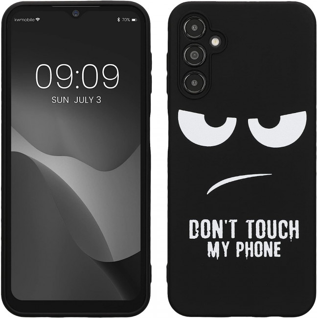 KW Samsung Galaxy A14 5G Θήκη Σιλικόνης Design Don't Touch My Phone - Black / White - 61244.01