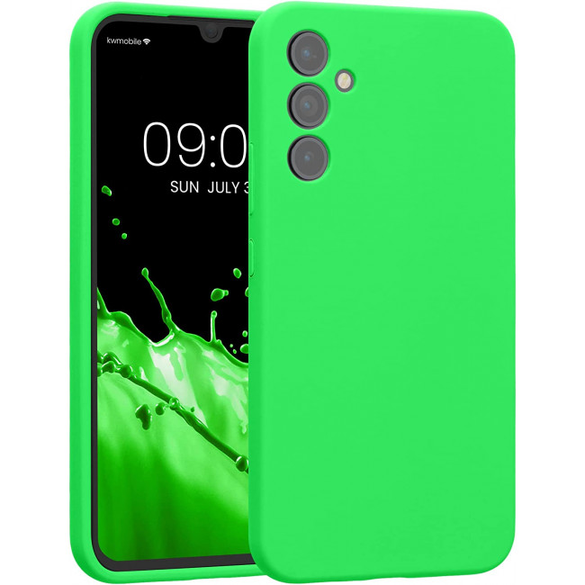 KW Samsung Galaxy A34 5G Θήκη Σιλικόνης Rubber TPU - Neon Green - 60807.44