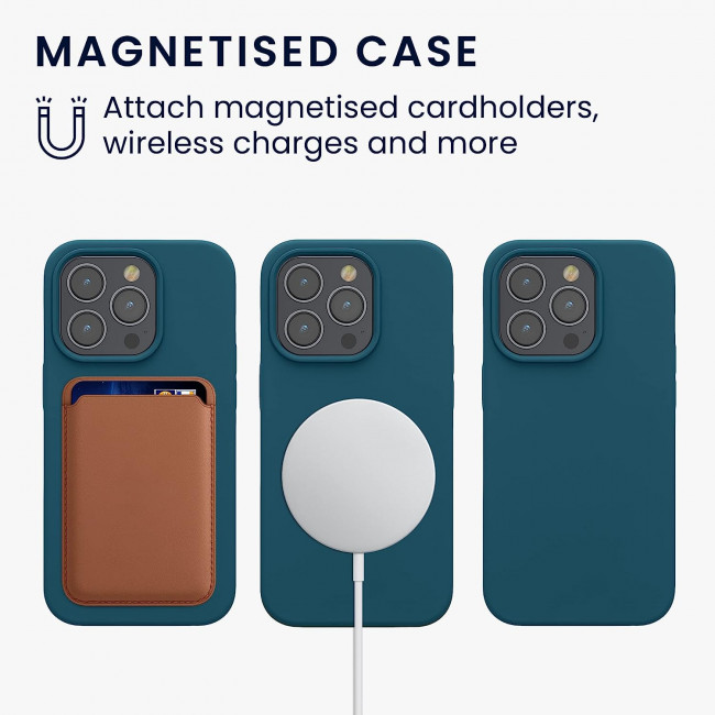 KW iPhone 14 Pro Θήκη Σιλικόνης Rubber TPU με MagSafe - Teal Matte - 60993.57