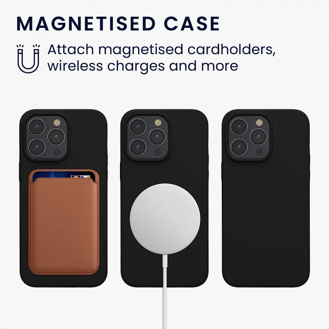 KW iPhone 14 Pro Max Θήκη Σιλικόνης Rubber TPU με MagSafe - Black - 60994.01