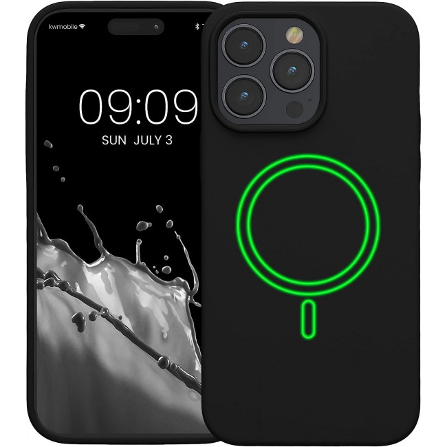 KW iPhone 14 Pro Max Θήκη Σιλικόνης Rubber TPU με MagSafe - Black - 60994.01