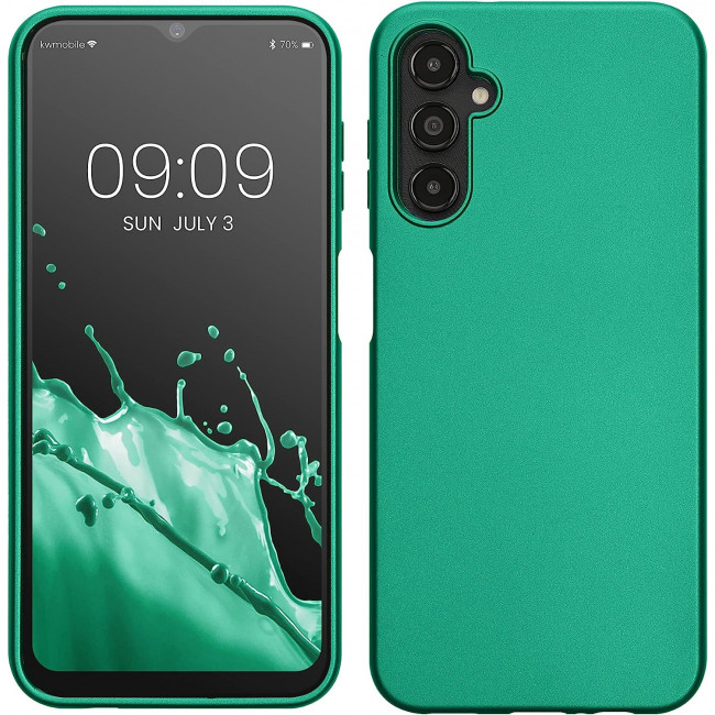 KW Samsung Galaxy A14 5G Θήκη Σιλικόνης TPU - Metallic Green - 61163.170