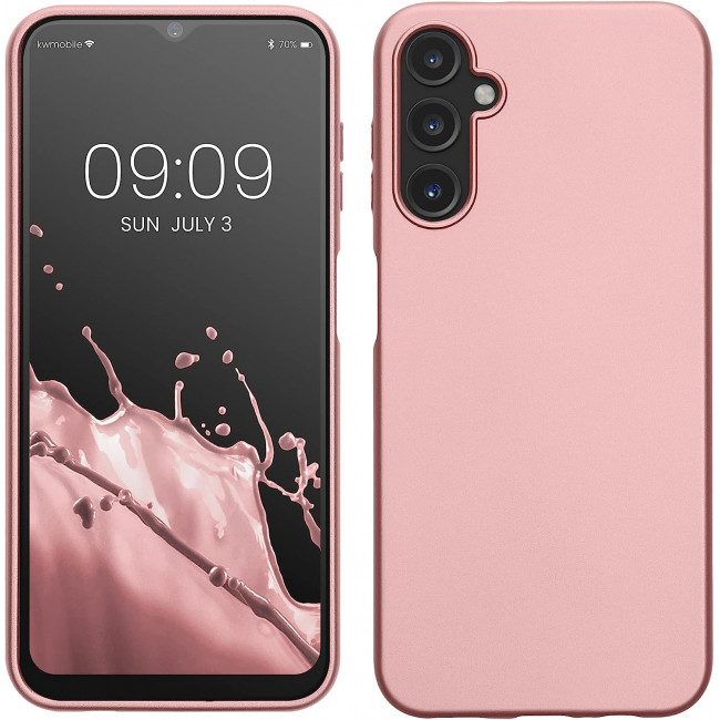 KW Samsung Galaxy A14 5G Θήκη Σιλικόνης TPU - Metallic Rose Gold - 61163.31