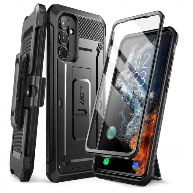 Supcase Samsung Galaxy A34 5G Unicorn Beetle Pro Σκληρή Θήκη με Προστασία Οθόνης και Stand - Black