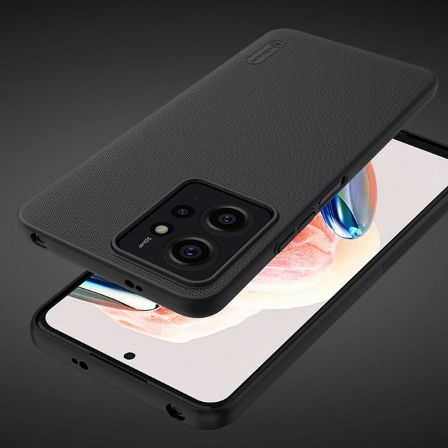 Nillkin Xiaomi Redmi Note 12 4G Super Frosted Shield Σκληρή Θήκη με Πλαίσιο Σιλικόνης - Black