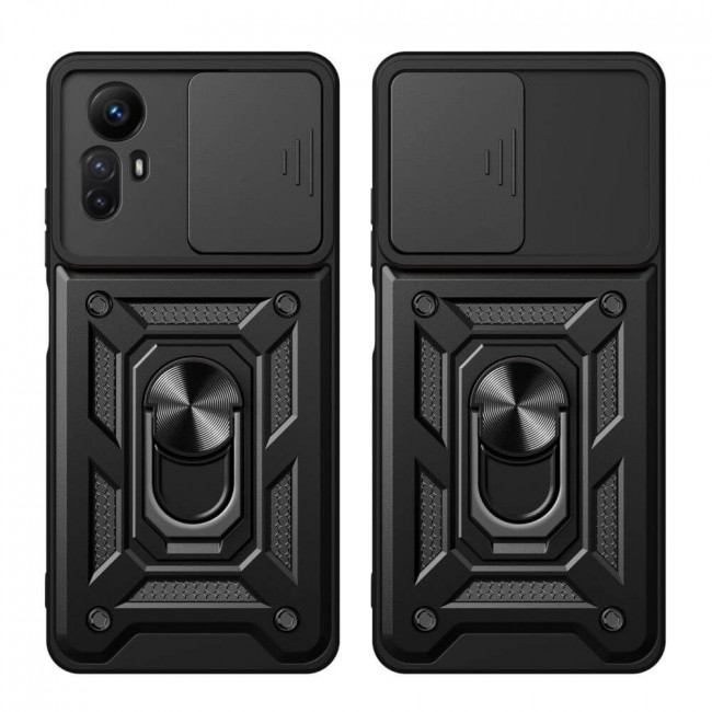 Tech-Protect Xiaomi Redmi Note 12S Camshield Pro Σκληρή Θήκη με Πλαίσιο Σιλικόνης και Δαχτυλίδι Συγκράτησης - Black