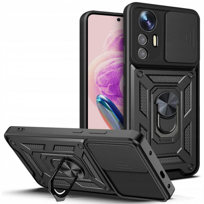 Tech-Protect Xiaomi Redmi Note 12S Camshield Pro Σκληρή Θήκη με Πλαίσιο Σιλικόνης και Δαχτυλίδι Συγκράτησης - Black