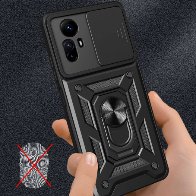 Tech-Protect Xiaomi Redmi Note 12S Camshield Pro Σκληρή Θήκη με Πλαίσιο Σιλικόνης και Δαχτυλίδι Συγκράτησης - Black