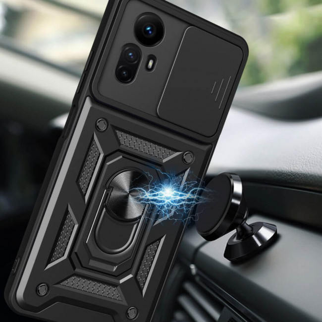 Tech-Protect Xiaomi Redmi Note 12S Camshield Pro Σκληρή Θήκη με Πλαίσιο Σιλικόνης και Δαχτυλίδι Συγκράτησης - Black