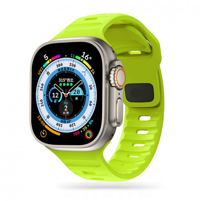 Tech-Protect Λουράκι Apple Watch 4 / 5 / 6 / 7 / 8 / 9 / 10 / SE / ULTRA 1 / ULTRA 2 - 44 / 45 / 46 / 49 mm IconBand Line Λαστιχένιο - Lime