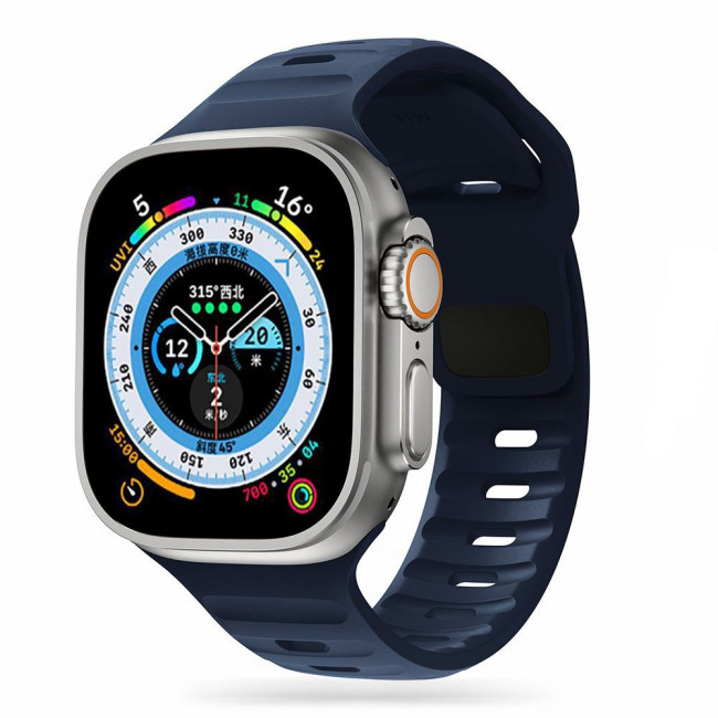 Tech-Protect Λουράκι Apple Watch 2 / 3 / 4 / 5 / 6 / 7 / 8 / 9 / SE / SE 2 / ULTRA / ULTRA 2 - 42 / 44 / 45 / 49 mm IconBand Line Λαστιχένιο - Navy