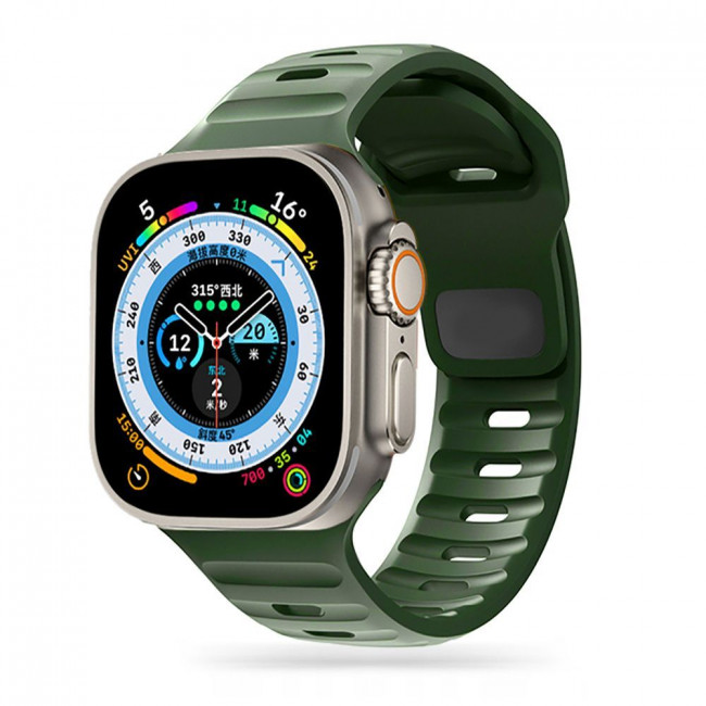 Tech-Protect Λουράκι Apple Watch 2 / 3 / 4 / 5 / 6 / 7 / 8 / 9 / SE / SE 2 - 38 / 40 / 41 mm IconBand Line Λαστιχένιο - Army Green