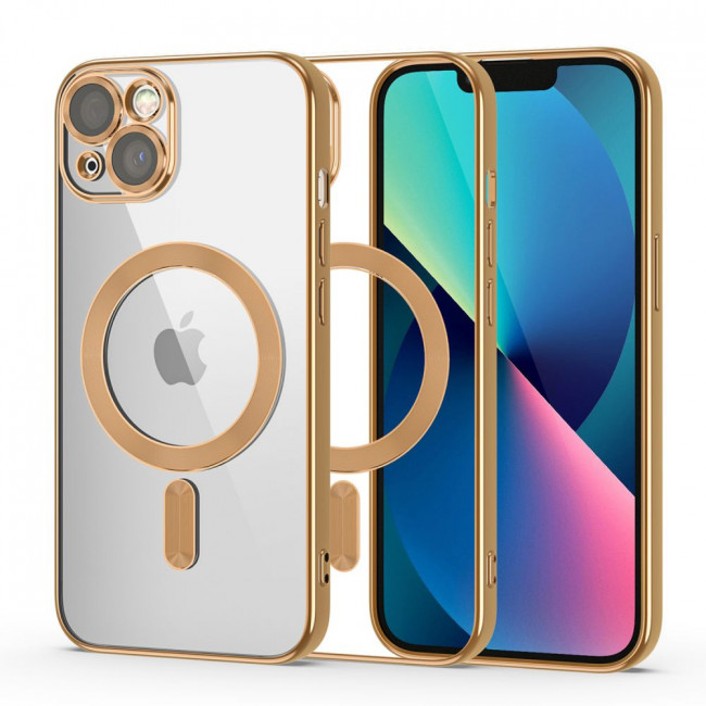 Tech-Protect iPhone 13 Magshine Θήκη Σιλικόνης TPU με Magsafe - Διάφανη / Gold