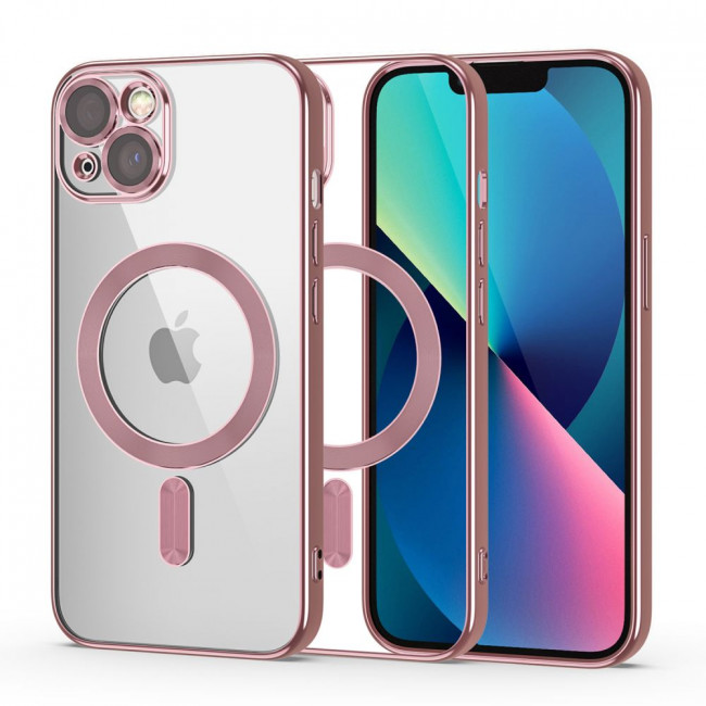 Tech-Protect iPhone 13 Magshine Θήκη Σιλικόνης TPU με Magsafe - Διάφανη / Rose Gold