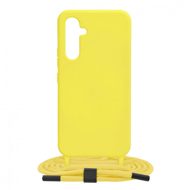 Techsuit Samsung Galaxy A54 5G Crossbody Lanyard Θήκη Σιλικόνης TPU με Λουράκι - Yellow