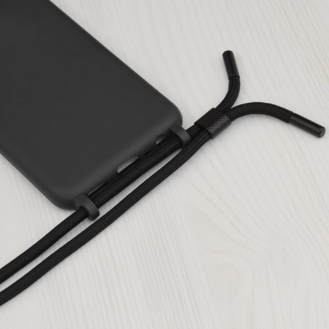 Techsuit Xiaomi Redmi Note 11 Pro+ 5G Crossbody Lanyard Θήκη Σιλικόνης TPU με Λουράκι - Black