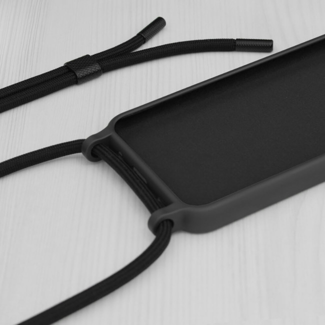 Techsuit Xiaomi Redmi Note 11 Pro+ 5G Crossbody Lanyard Θήκη Σιλικόνης TPU με Λουράκι - Black