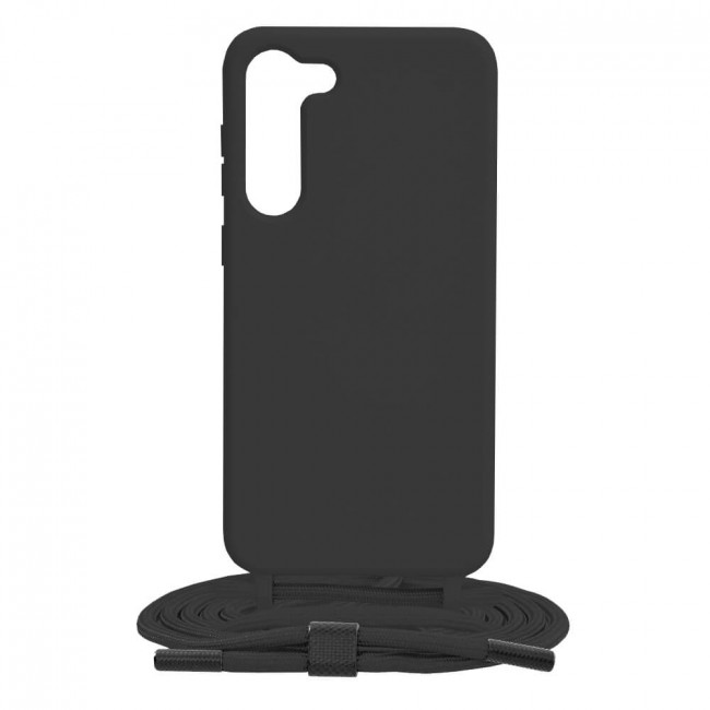 Techsuit Samsung Galaxy S23+ Crossbody Lanyard Θήκη Σιλικόνης TPU με Λουράκι - Black